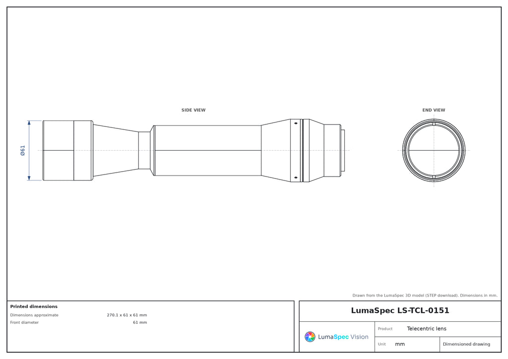 LS-TCL-0151 dimensions (mm)