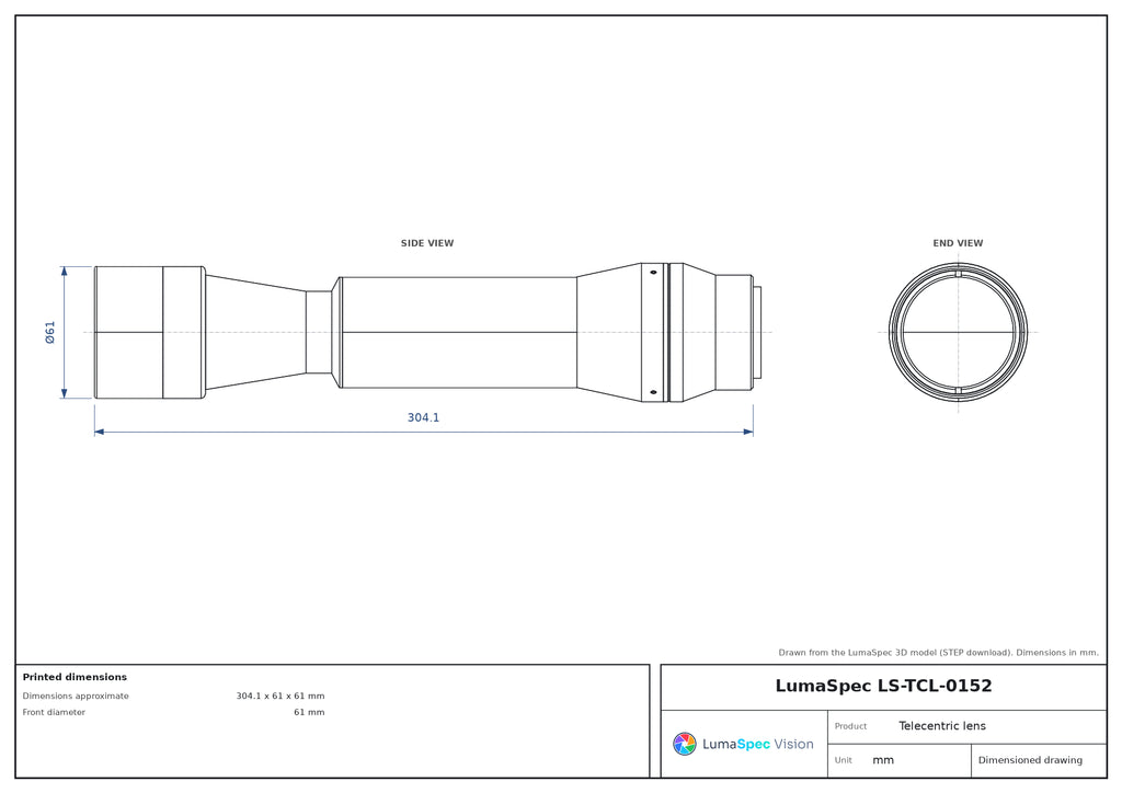 LS-TCL-0152 dimensions (mm)
