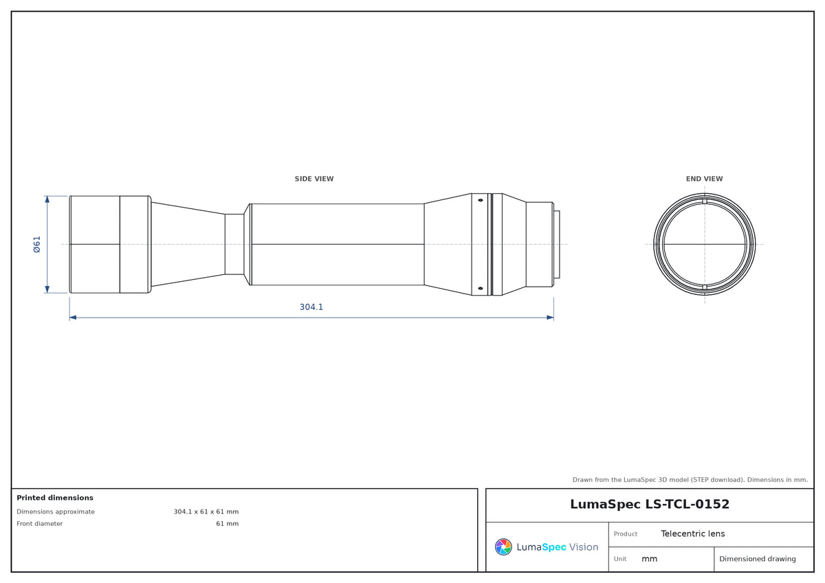 LS-TCL-0152 dimensions (mm)