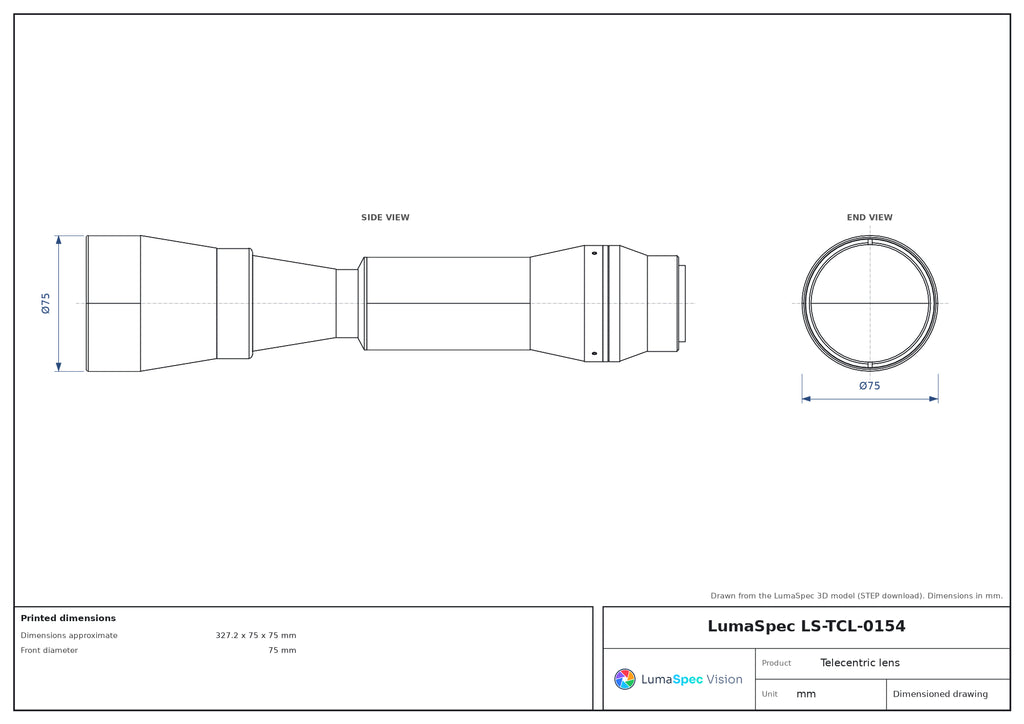 LS-TCL-0154 dimensions (mm)