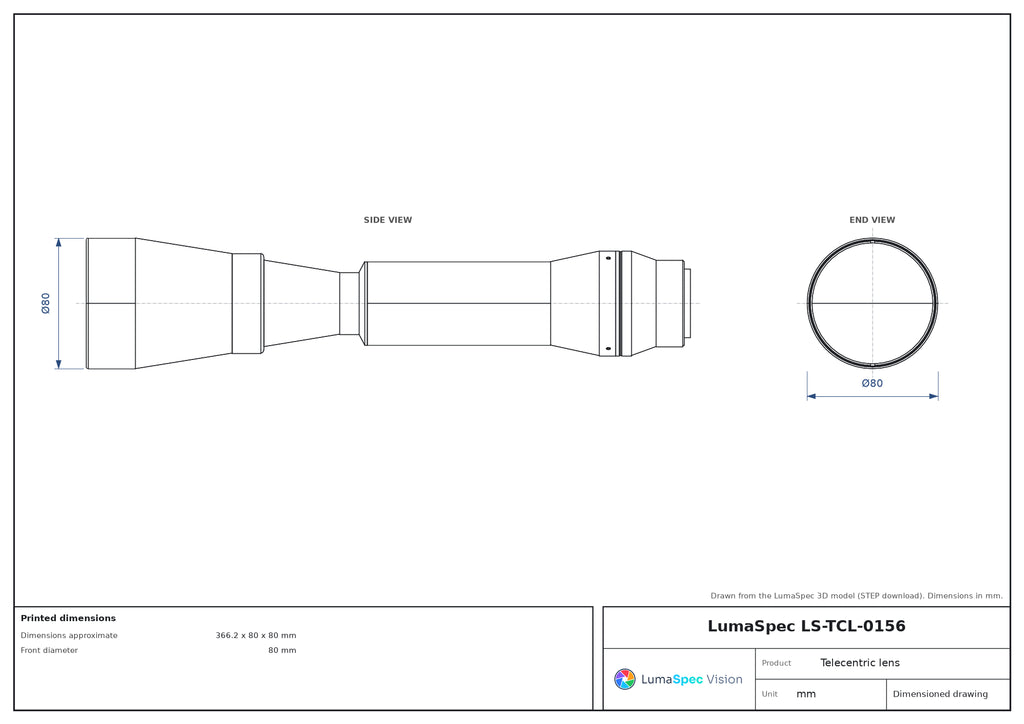 LS-TCL-0156 dimensions (mm)