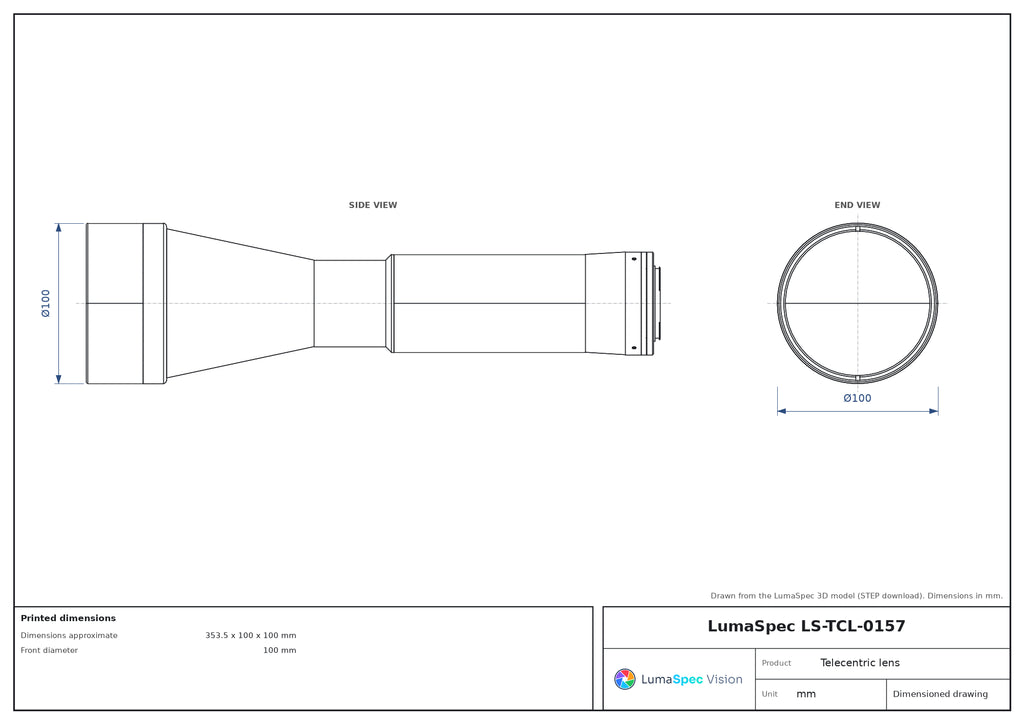 LS-TCL-0157 dimensions (mm)