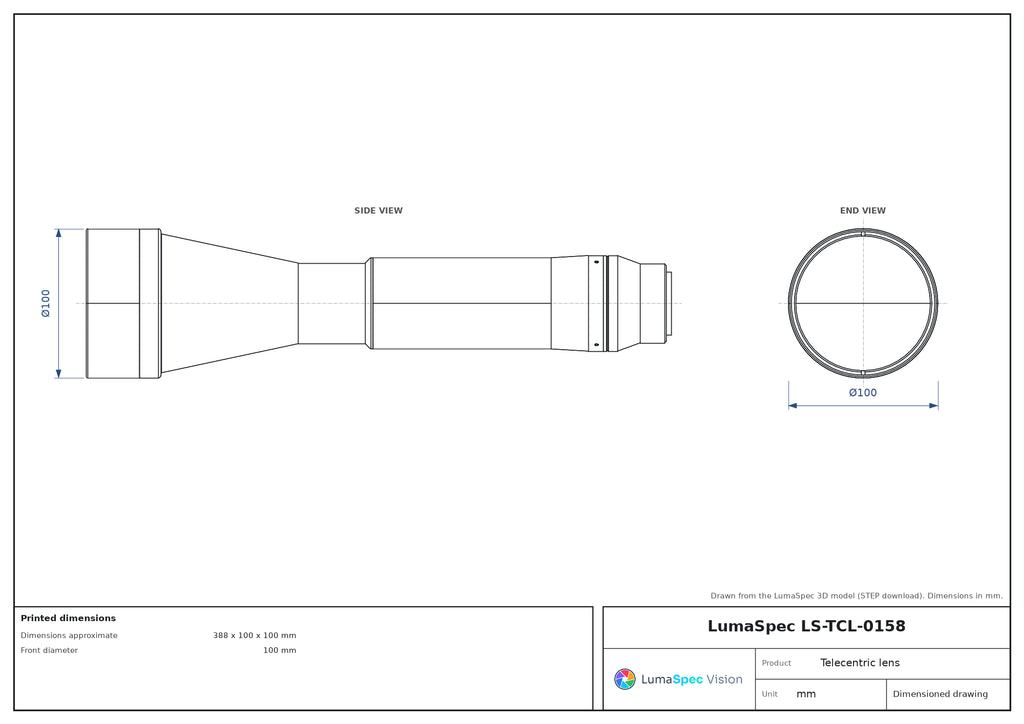LS-TCL-0158 dimensions (mm)