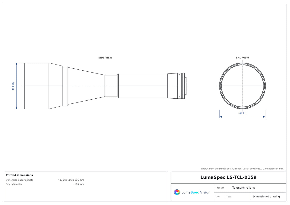 LS-TCL-0159 dimensions (mm)