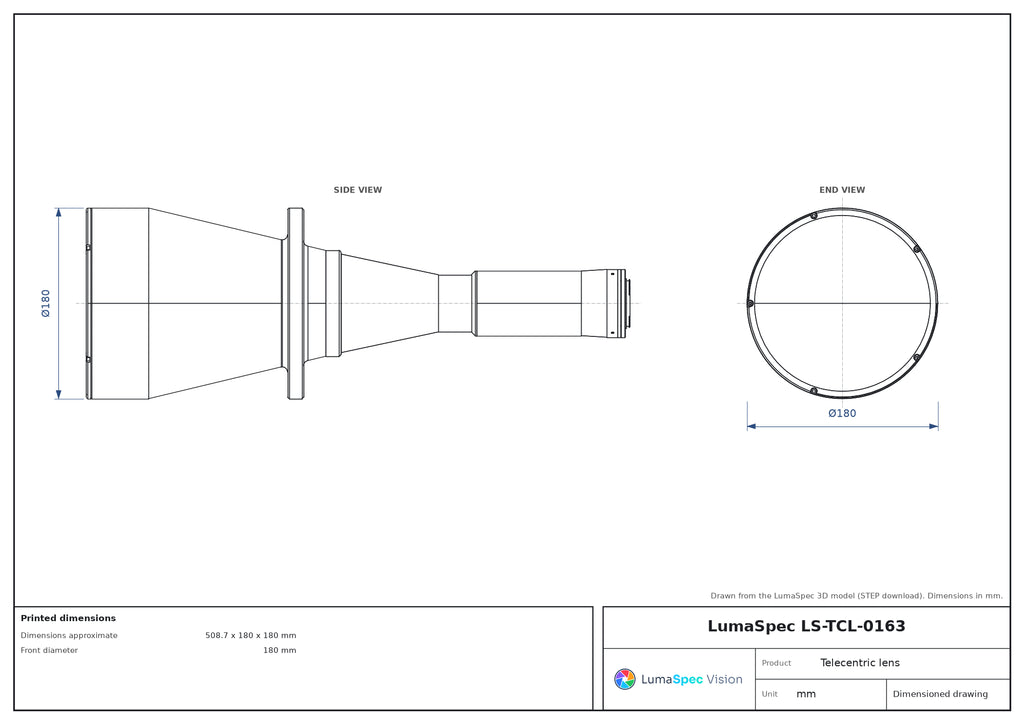 LS-TCL-0163 dimensions (mm)