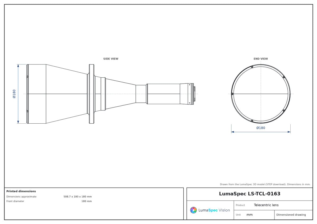 LS-TCL-0163 dimensions (mm)