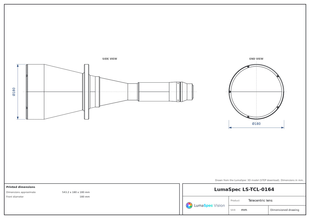 LS-TCL-0164 dimensions (mm)