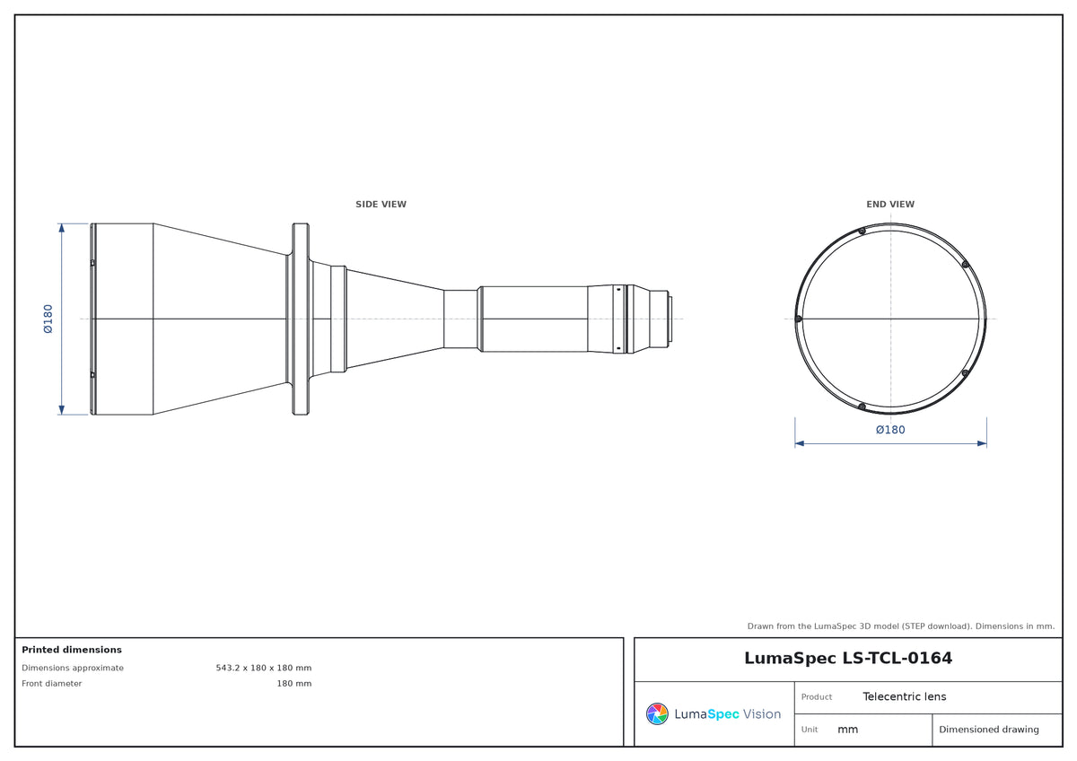 LS-TCL-0164 dimensions (mm)