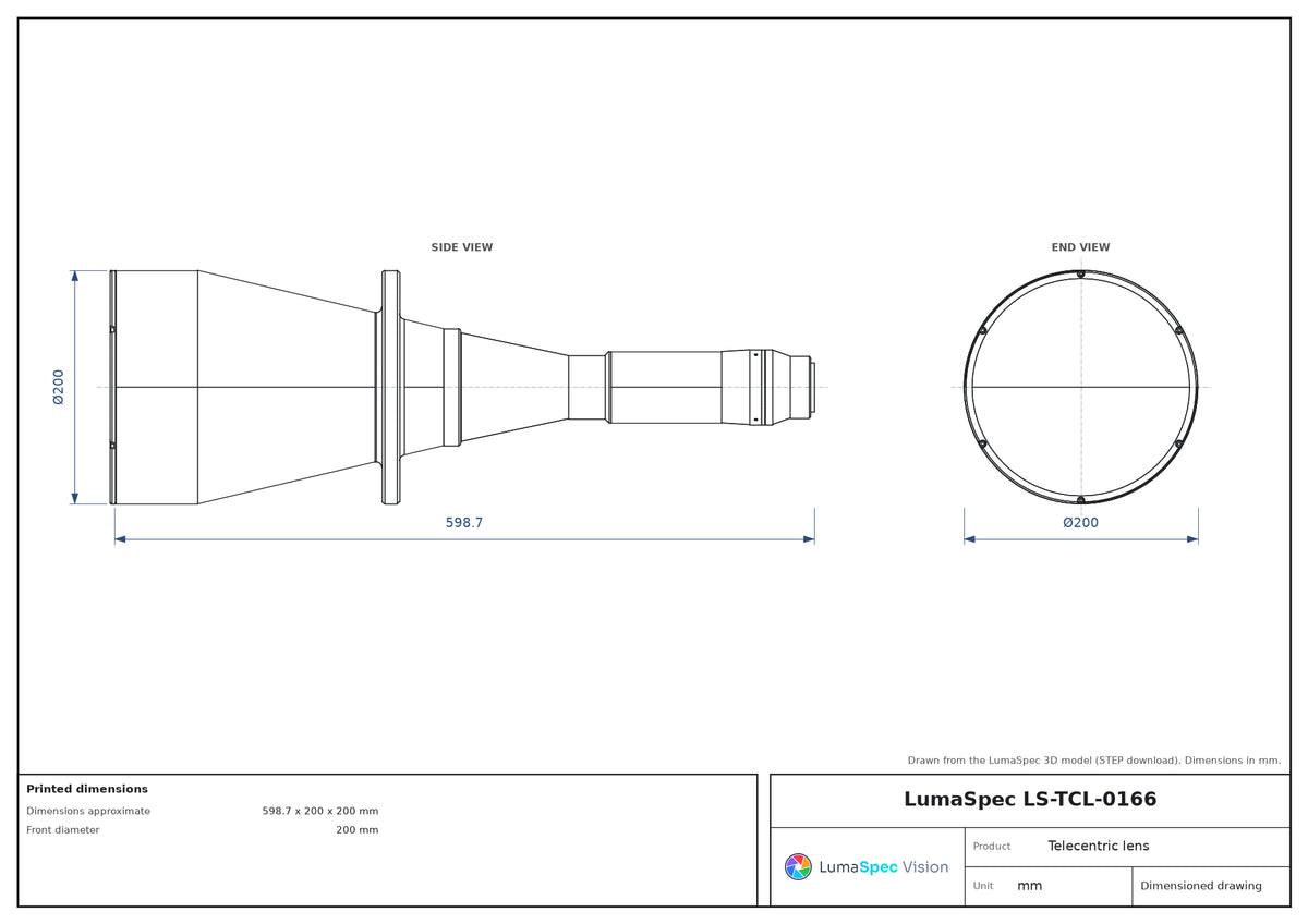 LS-TCL-0166 dimensions (mm)
