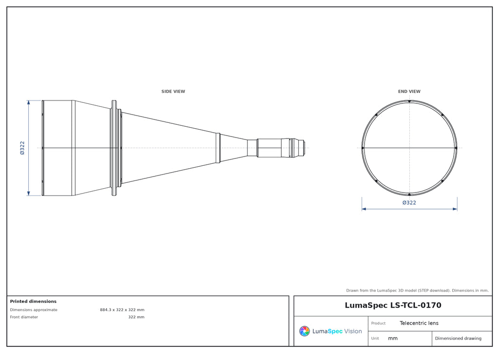 LS-TCL-0170 dimensions (mm)