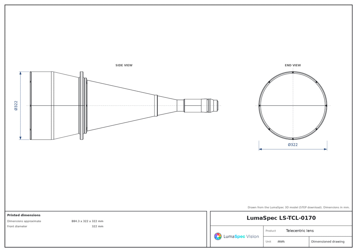 LS-TCL-0170 dimensions (mm)