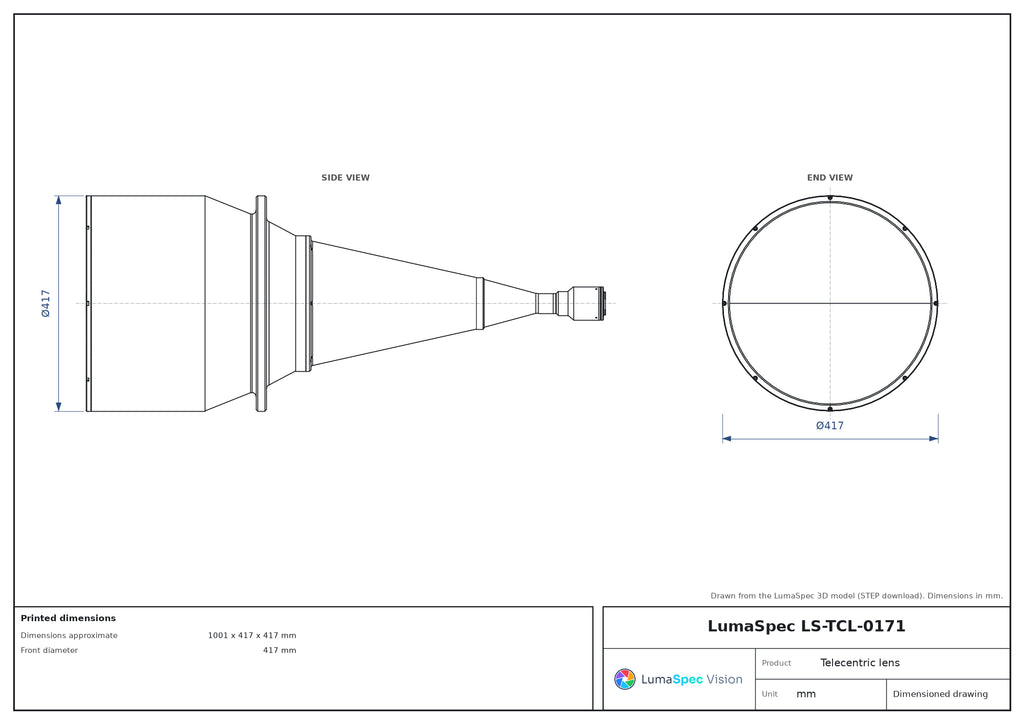 LS-TCL-0171 dimensions (mm)