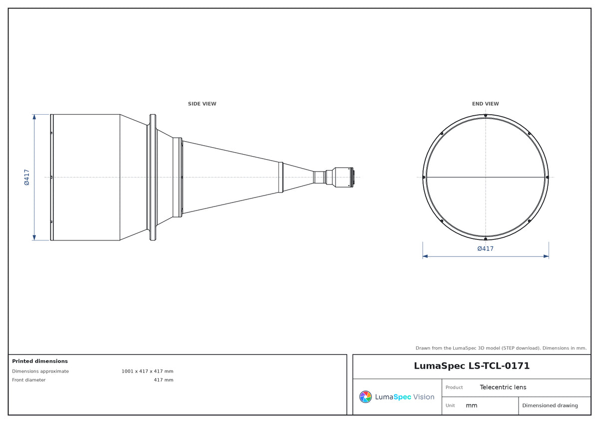 LS-TCL-0171 dimensions (mm)