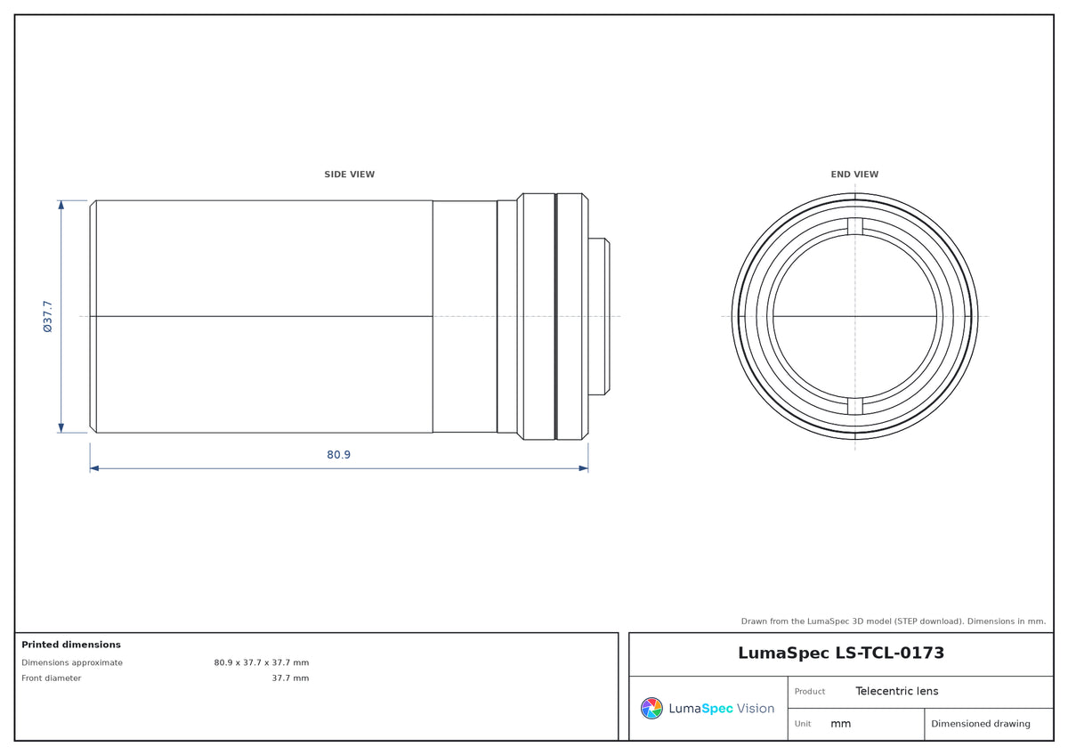LS-TCL-0173 dimensions (mm)