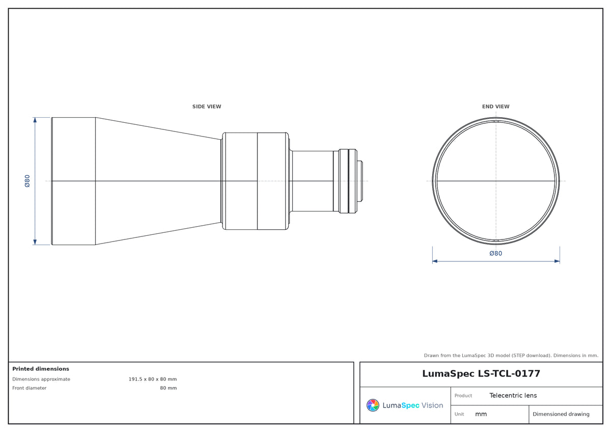 LS-TCL-0177 dimensions (mm)