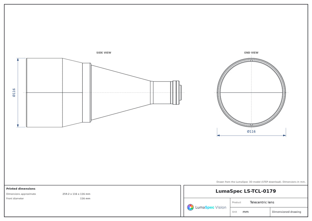 LS-TCL-0179 dimensions (mm)