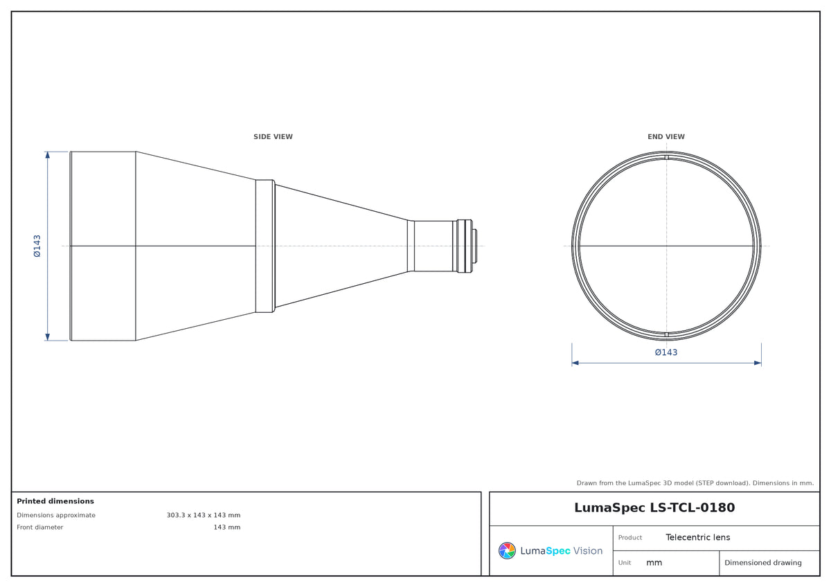 LS-TCL-0180 dimensions (mm)
