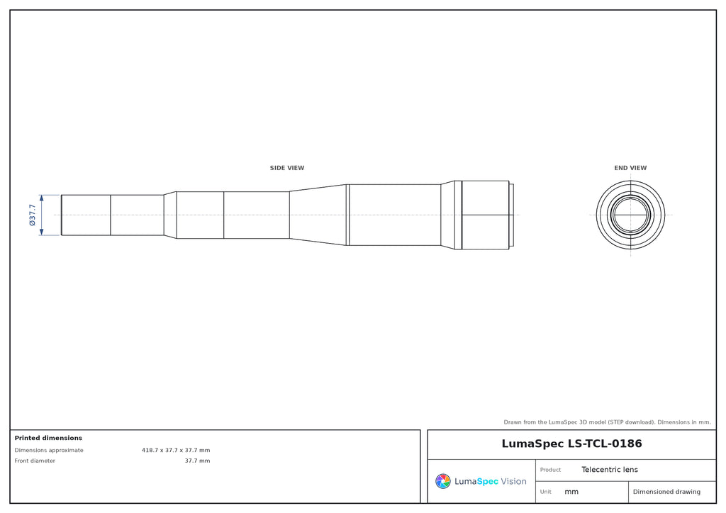 LS-TCL-0186 dimensions (mm)