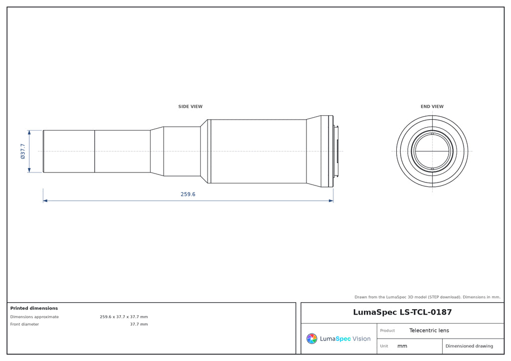 LS-TCL-0187 dimensions (mm)