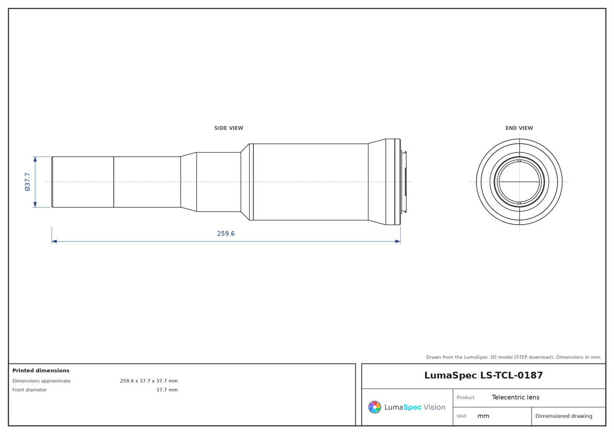 LS-TCL-0187 dimensions (mm)
