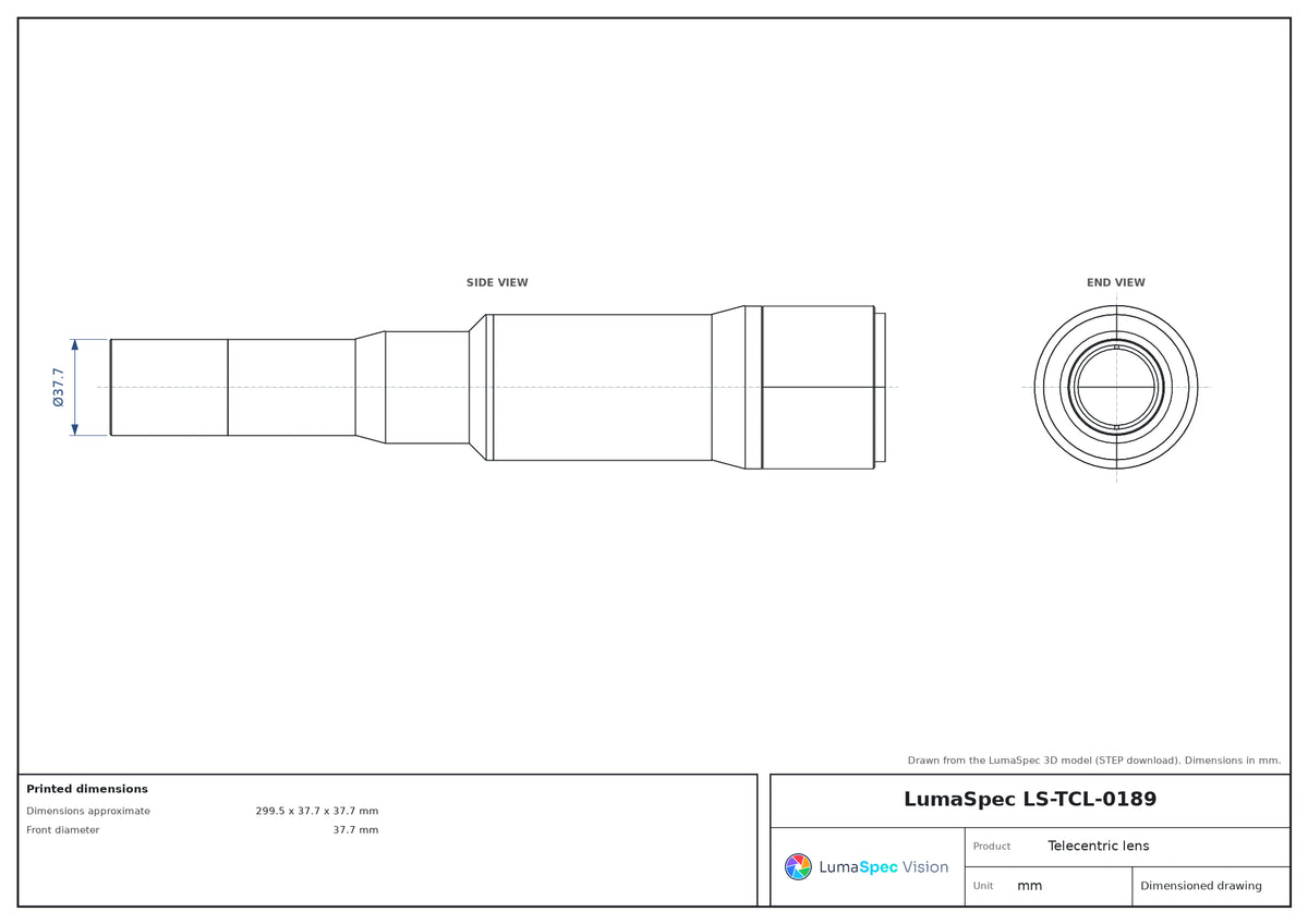 LS-TCL-0189 dimensions (mm)