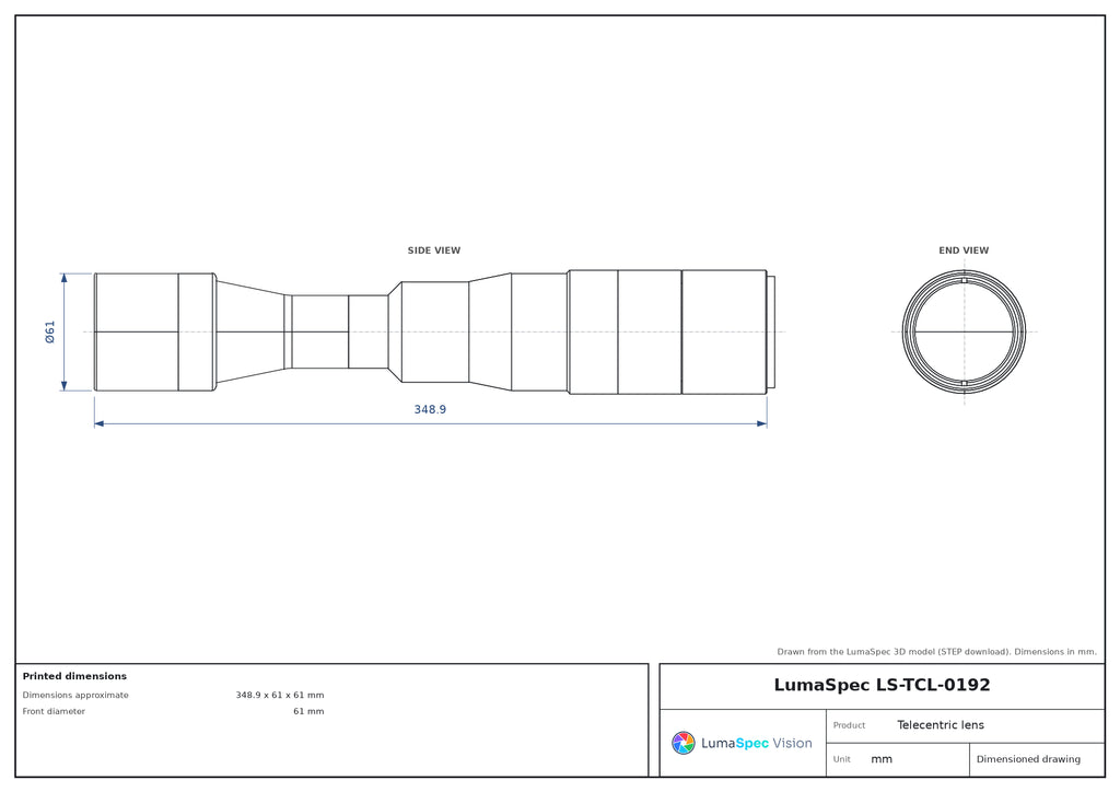 LS-TCL-0192 dimensions (mm)