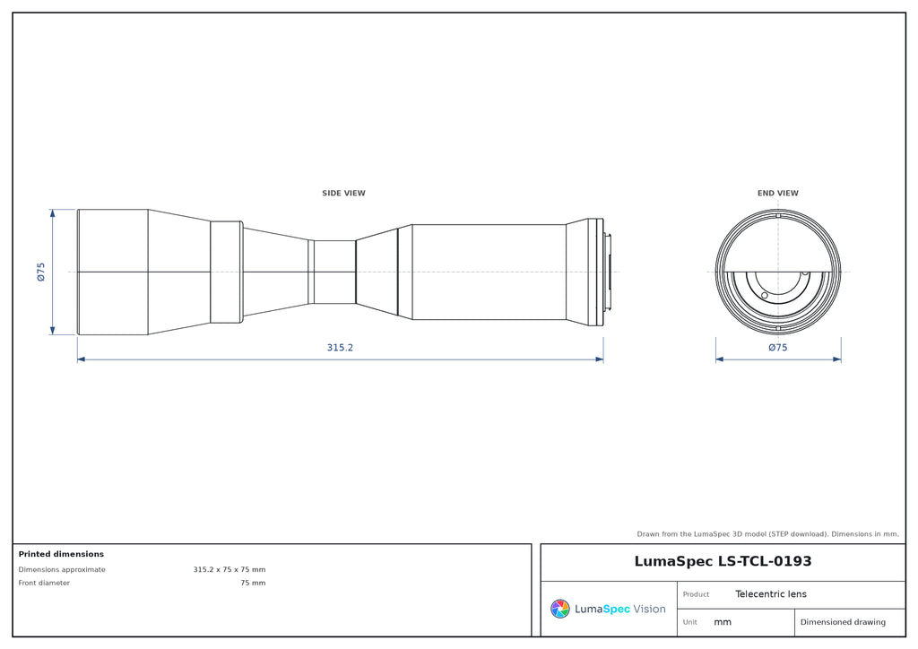 LS-TCL-0193 dimensions (mm)