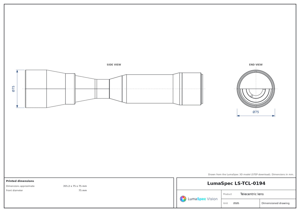LS-TCL-0194 dimensions (mm)