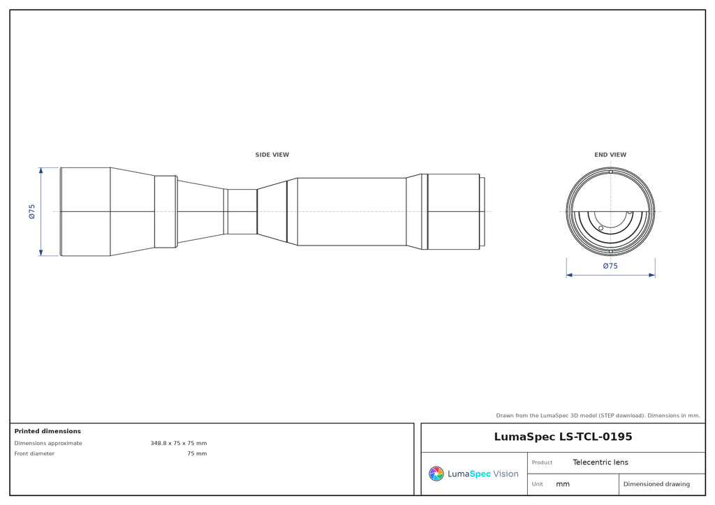LS-TCL-0195 dimensions (mm)