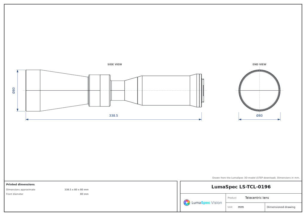 LS-TCL-0196 dimensions (mm)