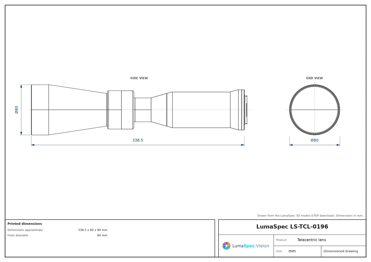 LS-TCL-0196 dimensions (mm)