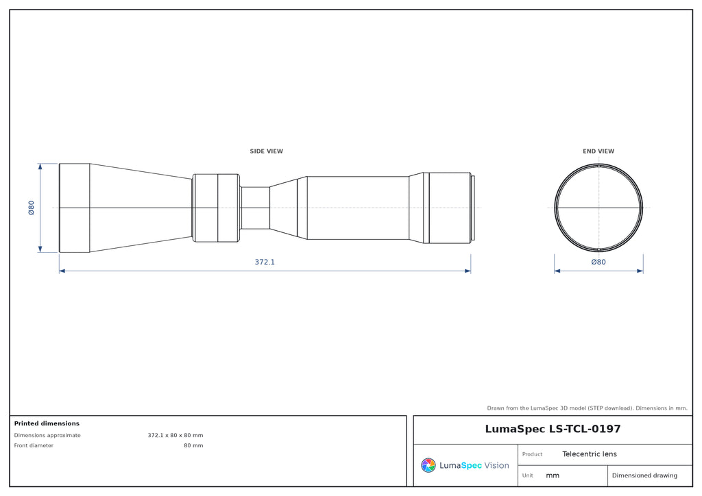 LS-TCL-0197 dimensions (mm)
