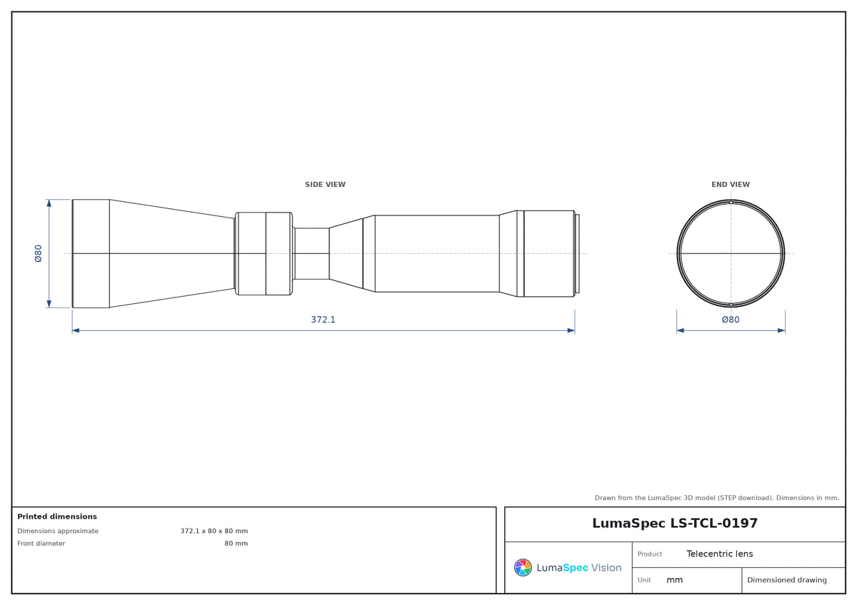 LS-TCL-0197 dimensions (mm)