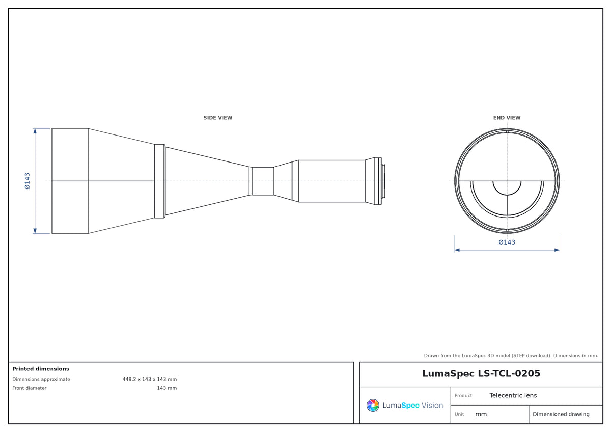 LS-TCL-0205 dimensions (mm)