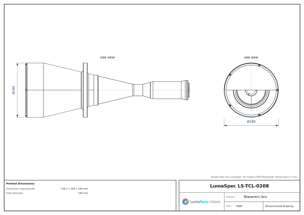 LS-TCL-0208 dimensions (mm)
