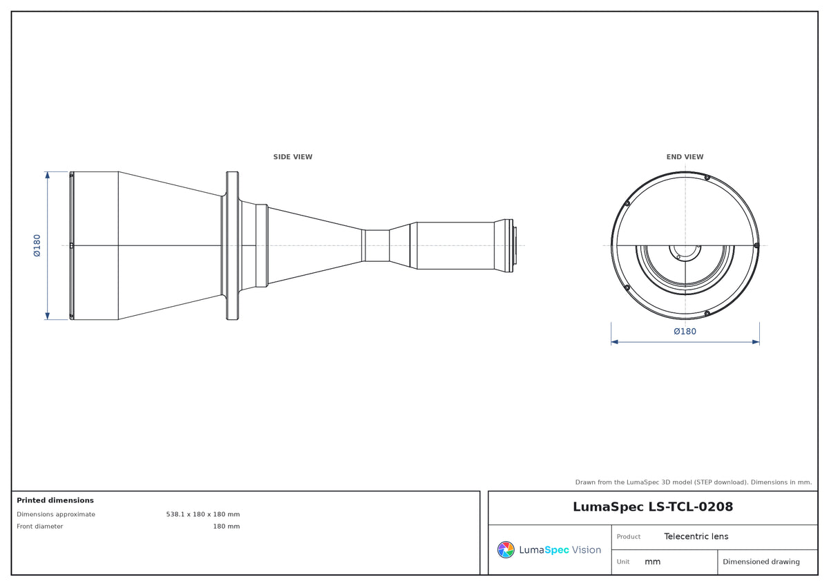 LS-TCL-0208 dimensions (mm)