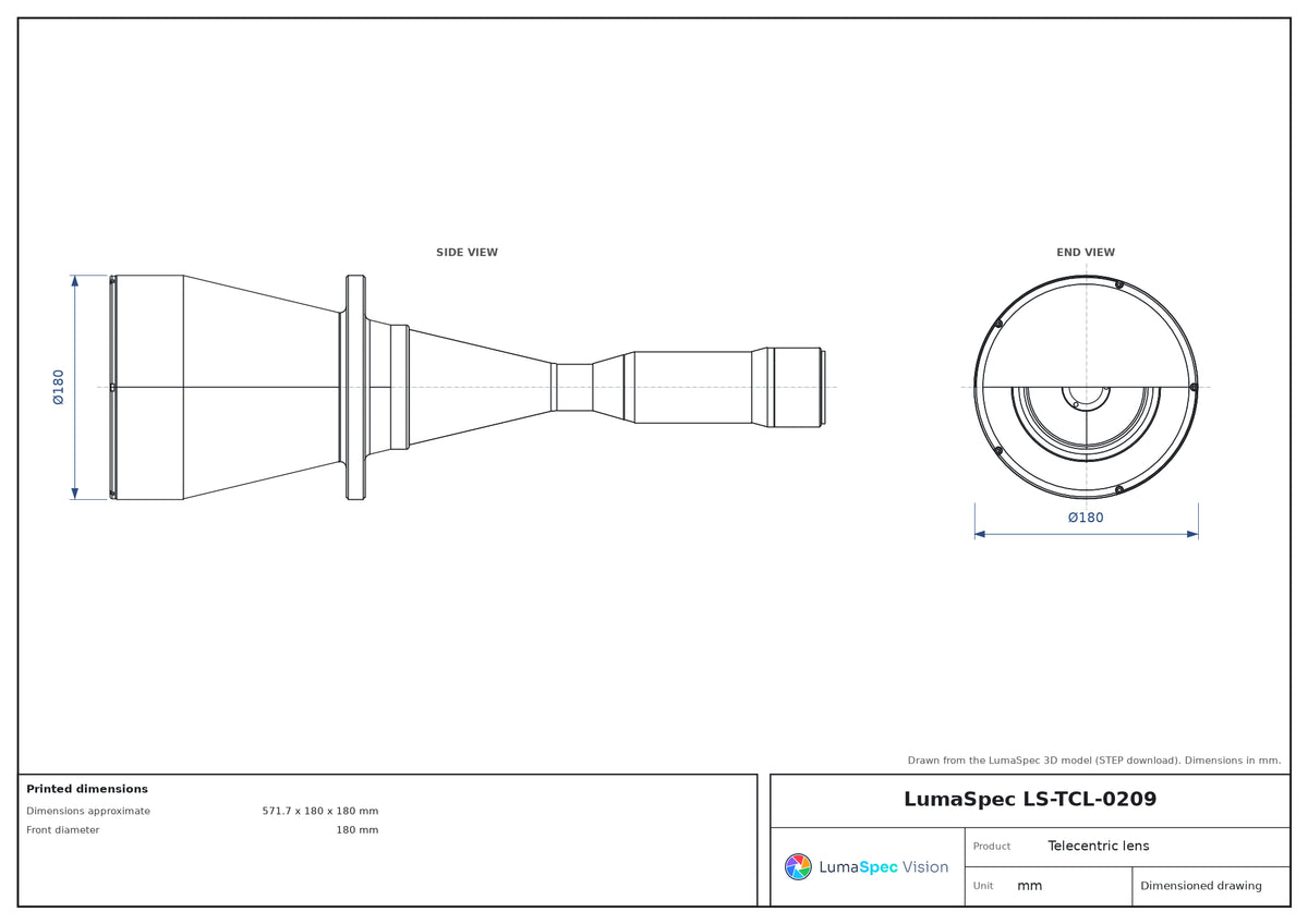 LS-TCL-0209 dimensions (mm)