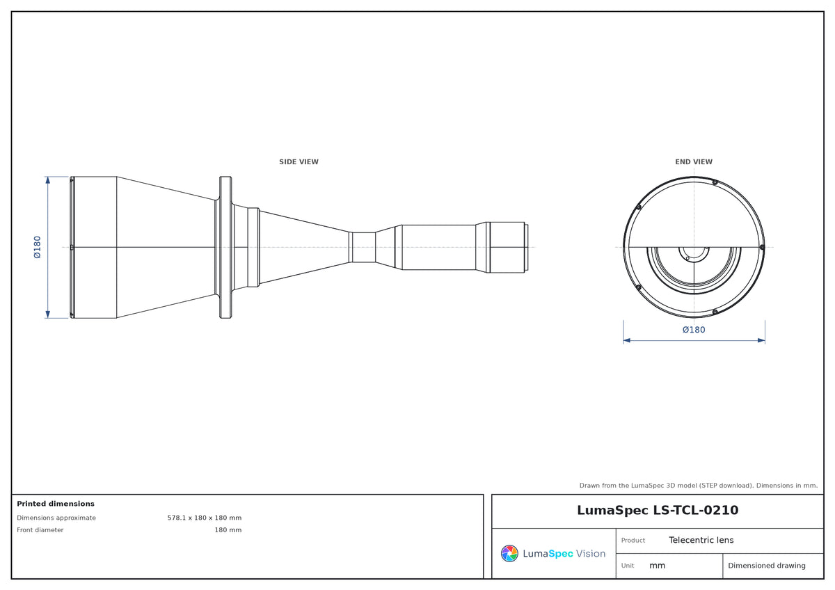 LS-TCL-0210 dimensions (mm)