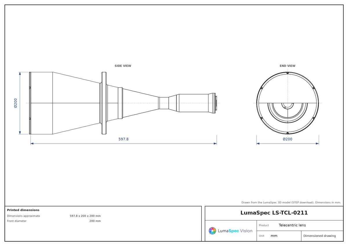 LS-TCL-0211 dimensions (mm)
