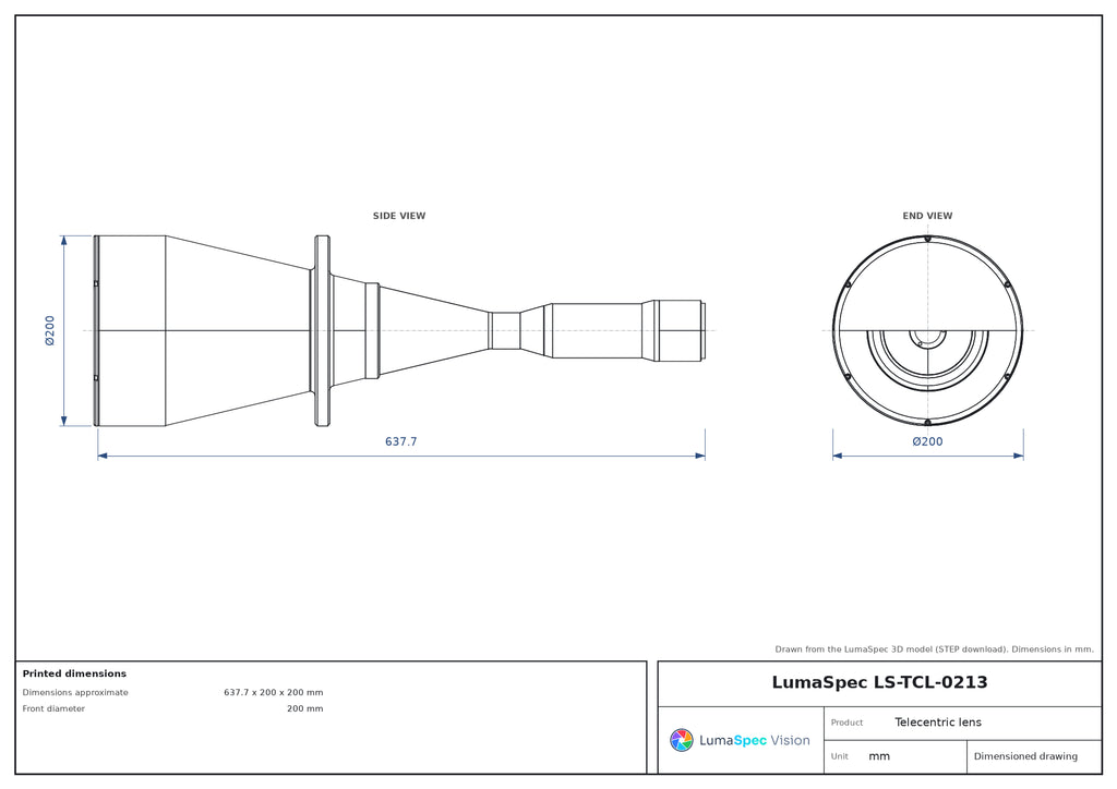 LS-TCL-0213 dimensions (mm)