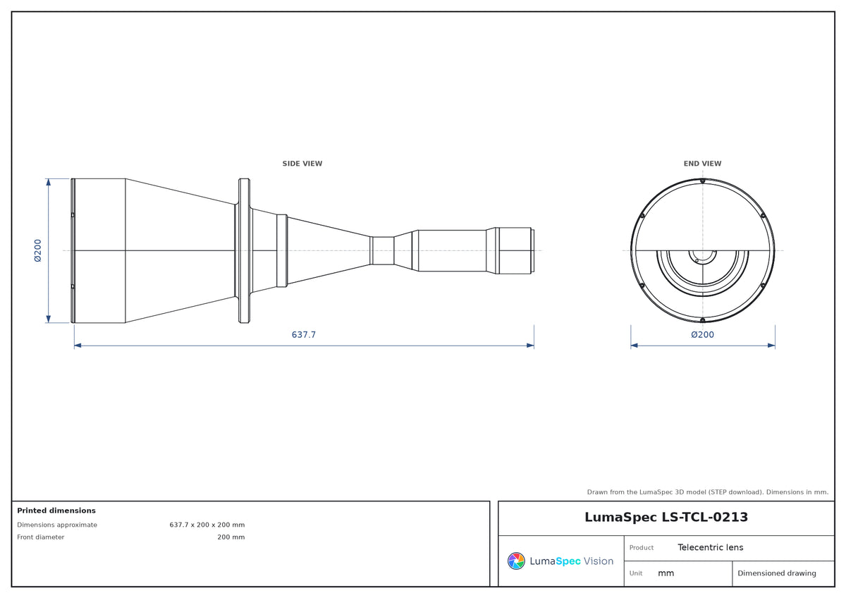 LS-TCL-0213 dimensions (mm)
