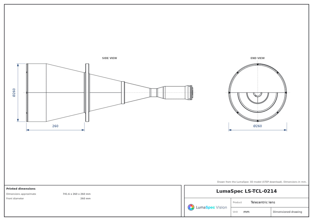 LS-TCL-0214 dimensions (mm)