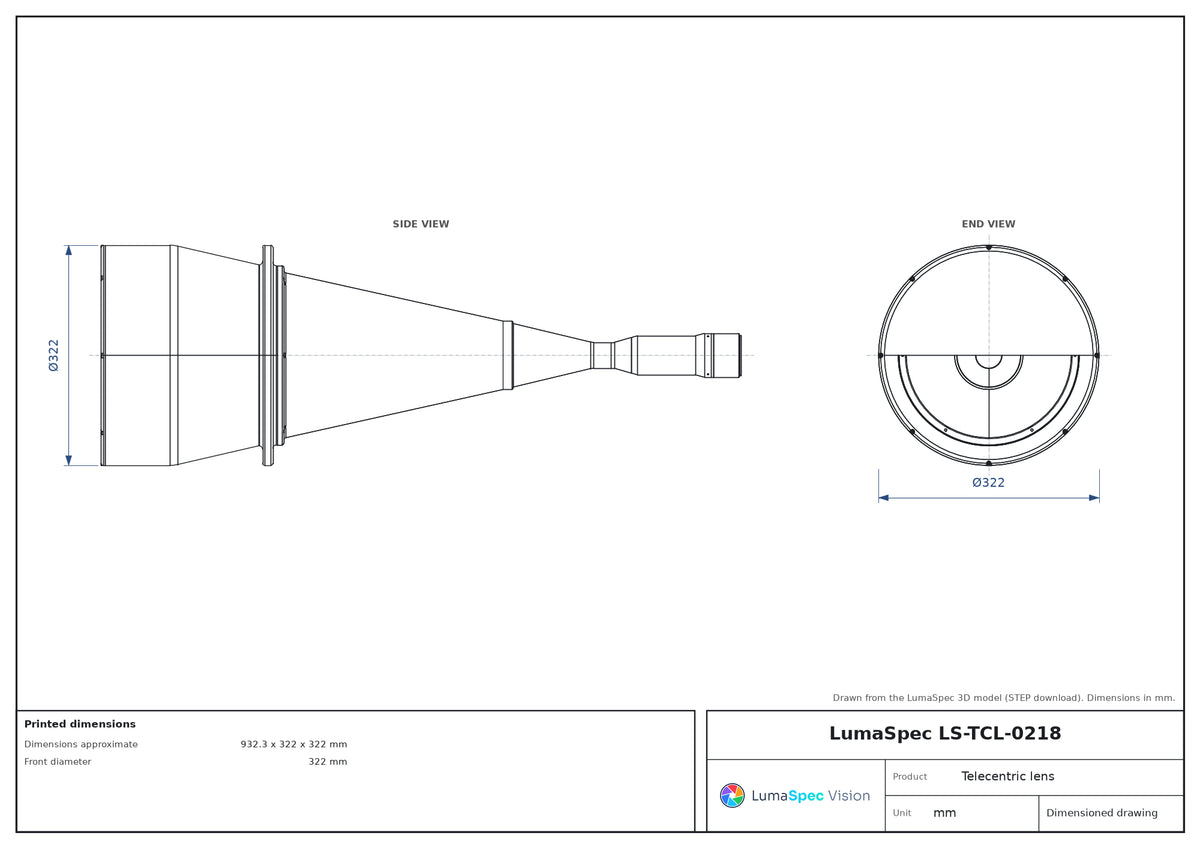 LS-TCL-0218 dimensions (mm)