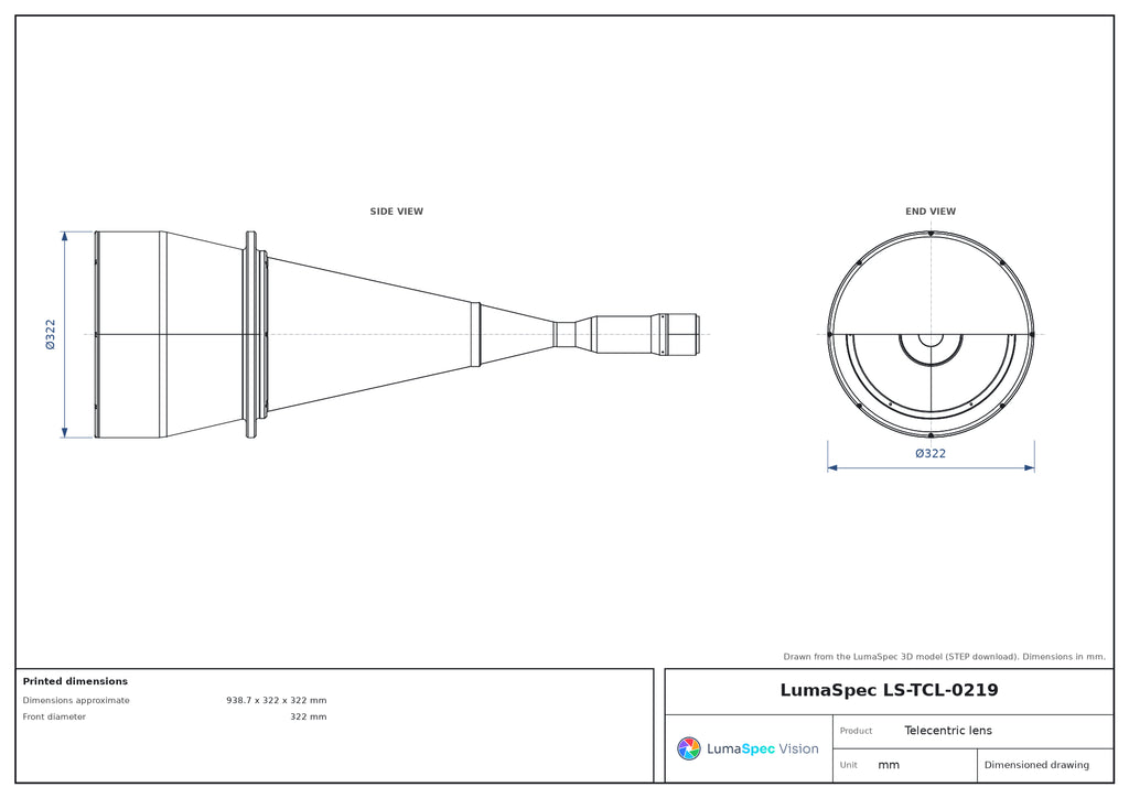 LS-TCL-0219 dimensions (mm)