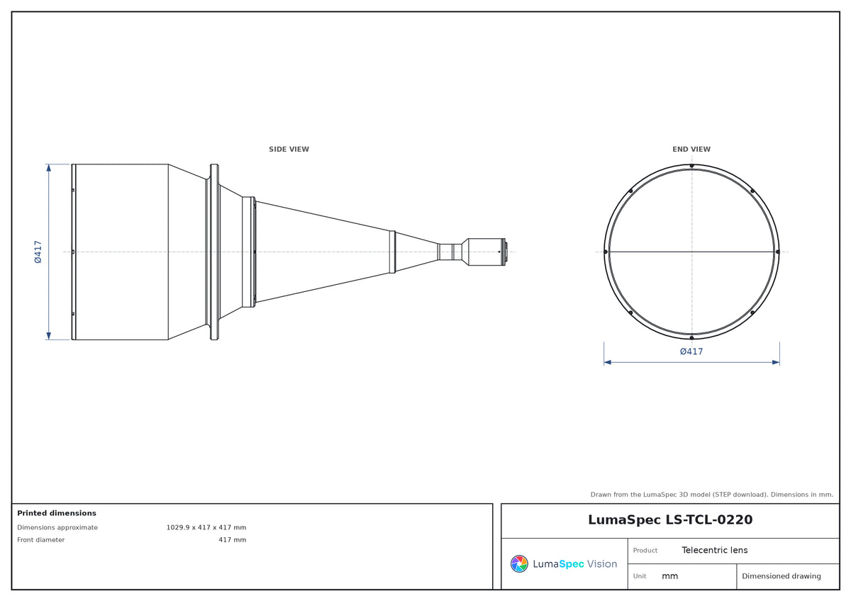 LS-TCL-0220 dimensions (mm)