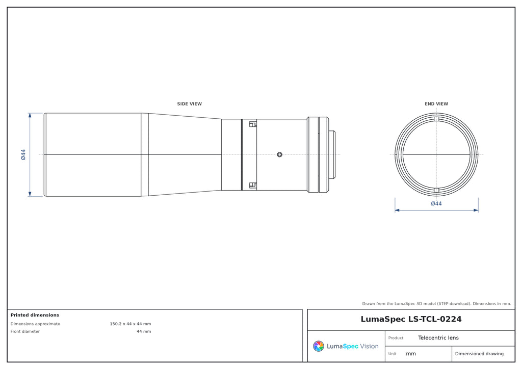 LS-TCL-0224 dimensions (mm)