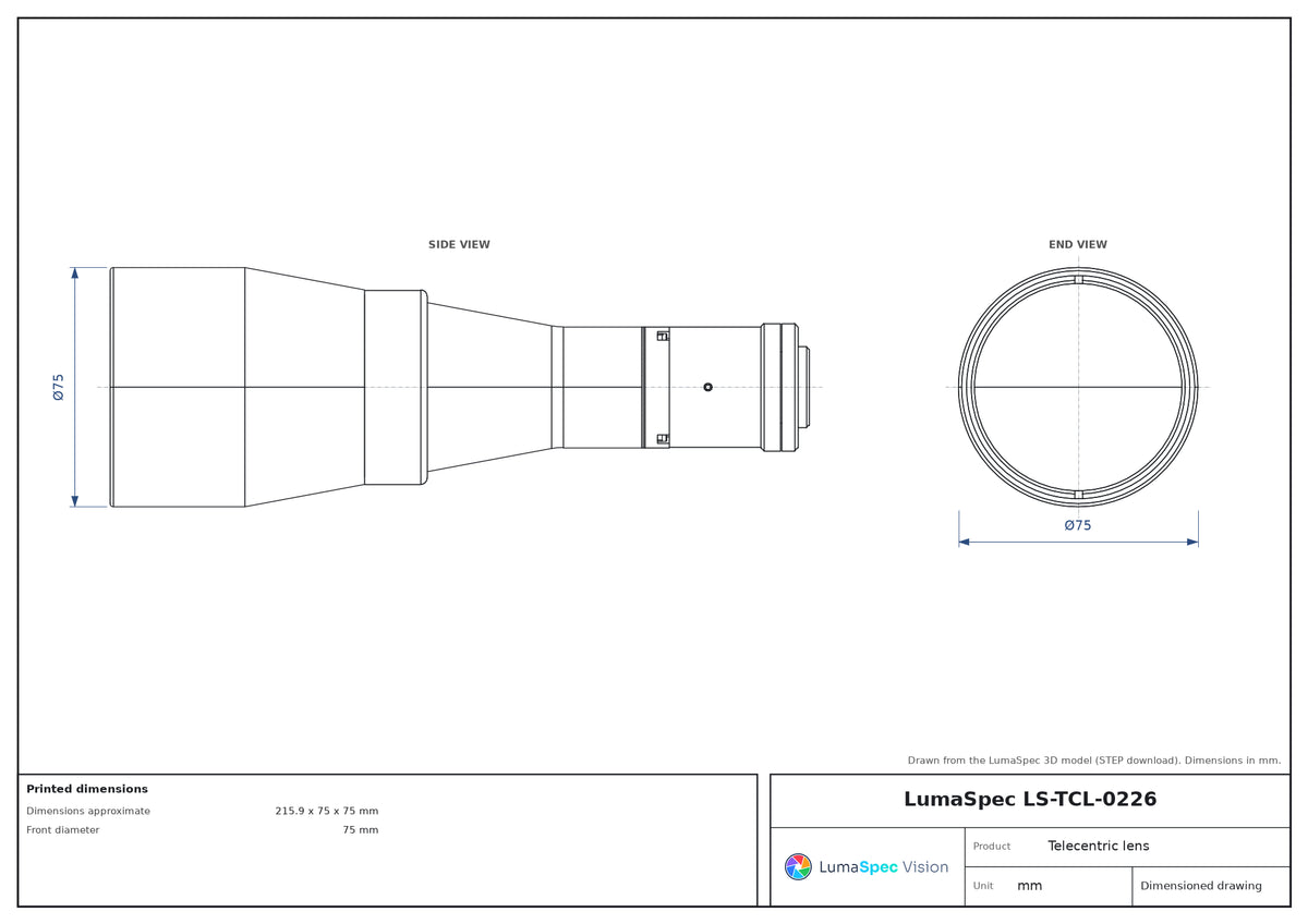 LS-TCL-0226 dimensions (mm)