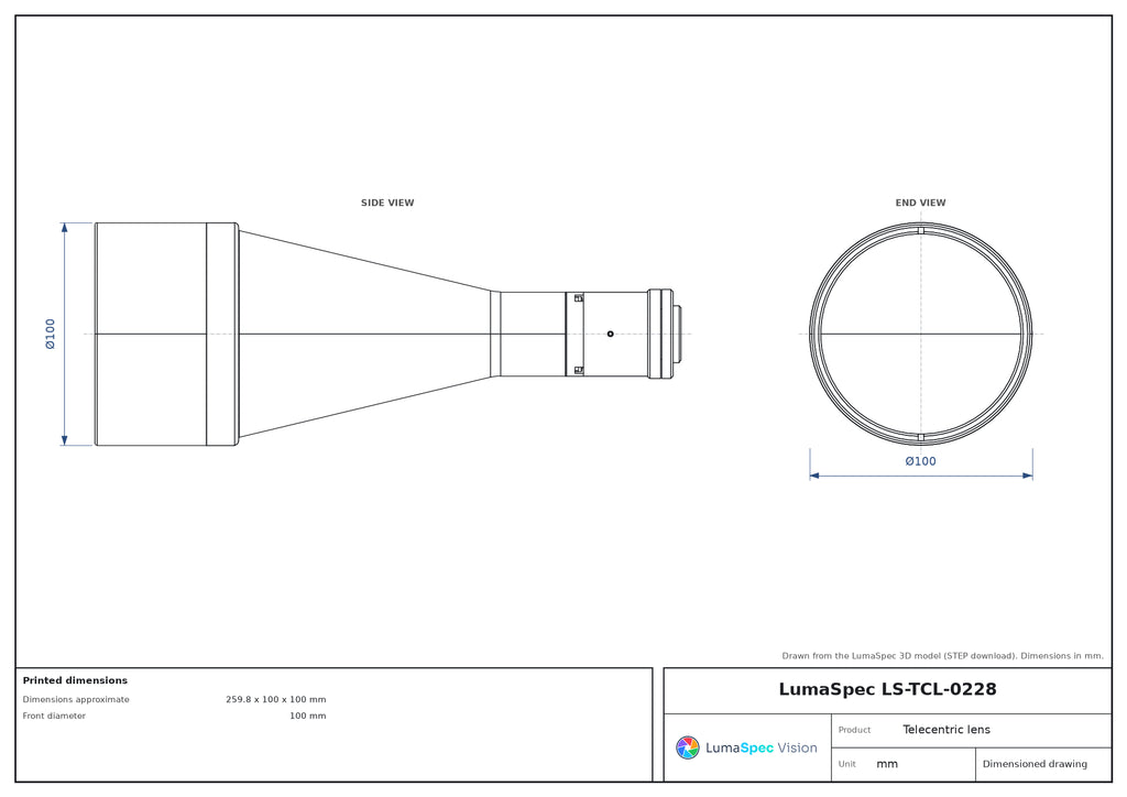 LS-TCL-0228 dimensions (mm)