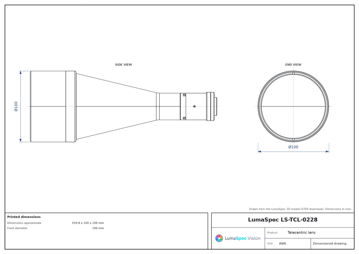 LS-TCL-0228 dimensions (mm)