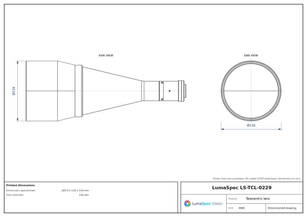 LS-TCL-0229 dimensions (mm)